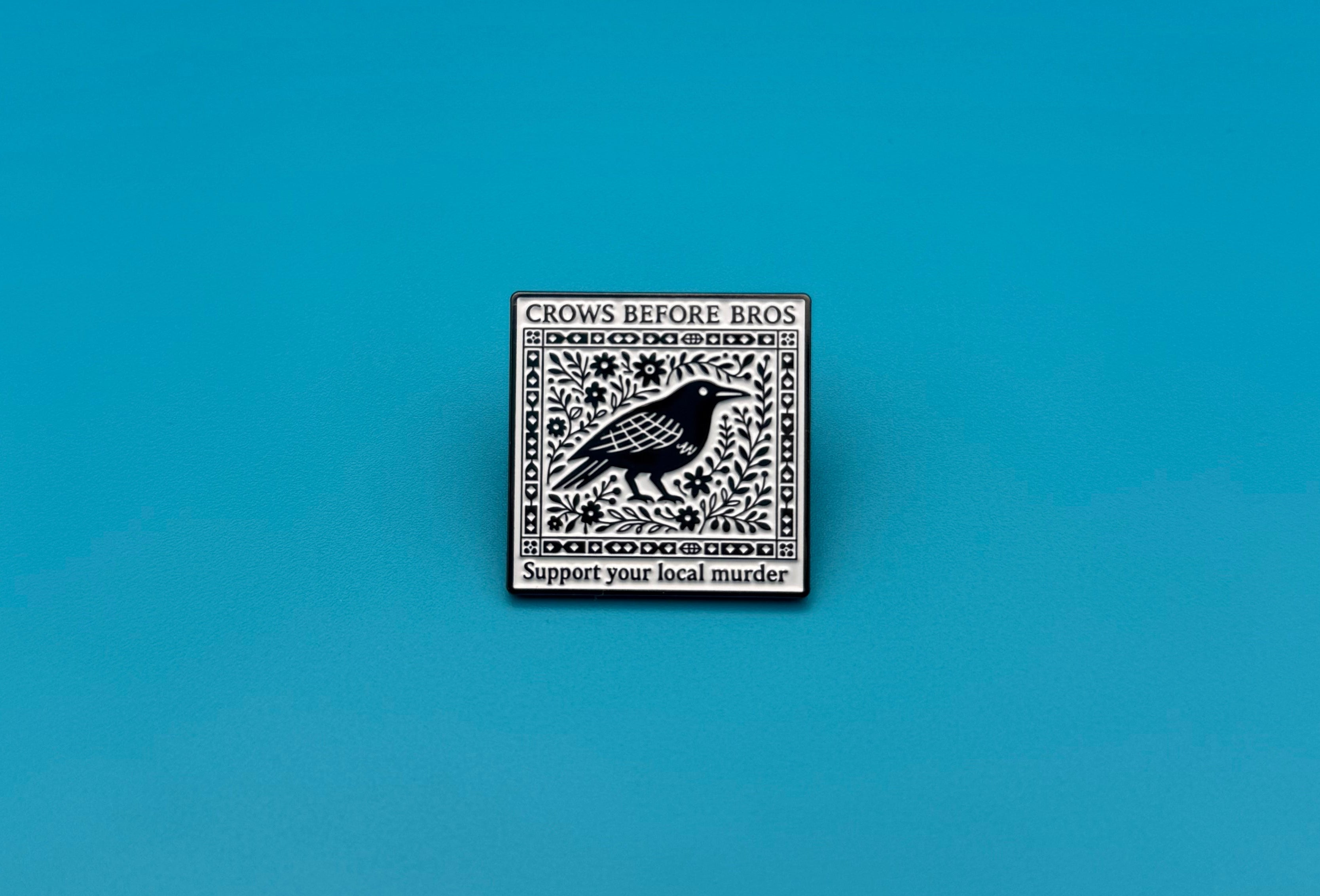 Crows Before Bros Enamel Pin